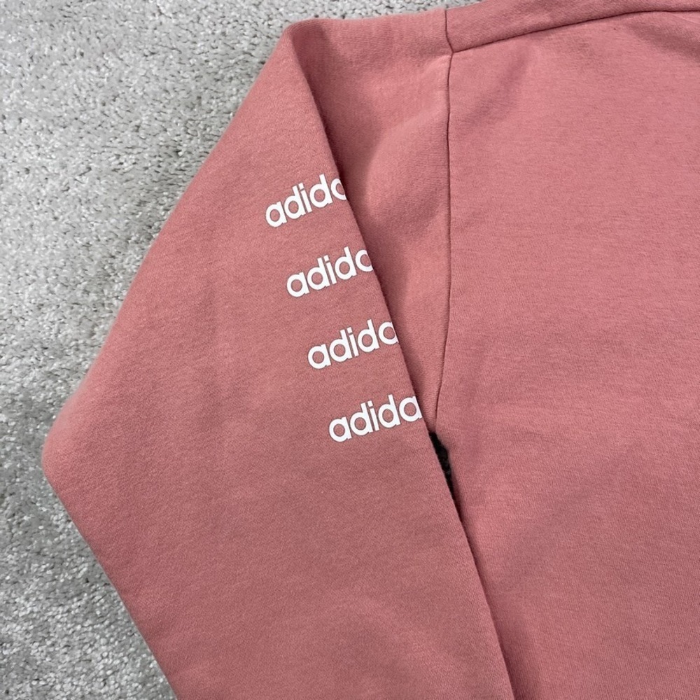 Adidas Sweatshirt Womens Medium Pink Trefoil Repeat Quarter Zip Pullover Sweater - Picture 5 of 13